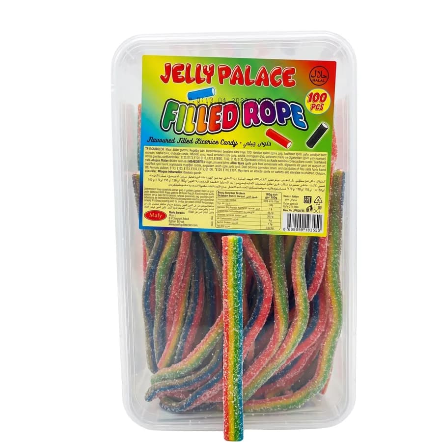 Jelly Palace Filled Rope Sour Colourful